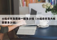 小程序开发费用一般多少钱（小程序开发大概需要多少钱）