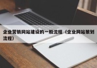 企业营销网站建设的一般流程（企业网站策划流程）