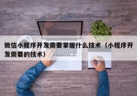 微信小程序开发需要掌握什么技术（小程序开发需要的技术）