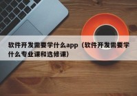 软件开发需要学什么app（软件开发需要学什么专业课和选修课）