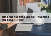 微信小程序开发用什么语言写的（开发微信小程序用的是什么语言）