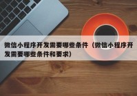 微信小程序开发需要哪些条件（微信小程序开发需要哪些条件和要求）