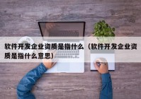 软件开发企业资质是指什么（软件开发企业资质是指什么意思）