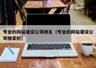 专业的网站建设公司排名（专业的网站建设公司哪家好）