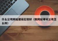 什么公司网站建设比较好（做网站建设公司怎么样）