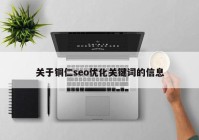 关于铜仁seo优化关键词的信息