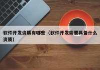 软件开发资质有哪些（软件开发需要具备什么资质）