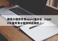 微信小程序开发appid是什么（AppID不是开发小程序所必需的 ）