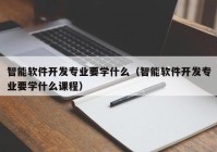 智能软件开发专业要学什么（智能软件开发专业要学什么课程）