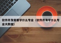 软件开发需要学什么专业（软件开发学什么专业大数据）