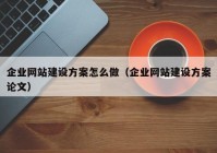 企业网站建设方案怎么做（企业网站建设方案论文）