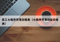 员工小程序开发价格表（小程序开发功能价格表）